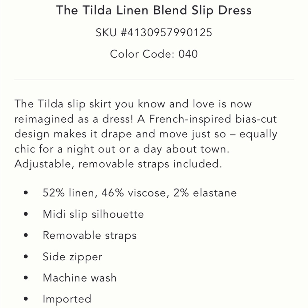 Anthropologie The Tilda Linen Blend Slip Dress - Picture 5 of 5